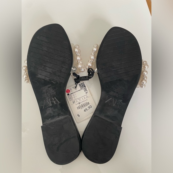 NWT Zara Pearl Slides Sandals - Picture 4 of 6
